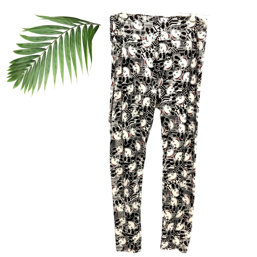 LuLaRoe Disney Mickey Mouse black & white Leggings tall and curvy